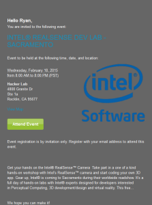 Intel RealSense Lab Invitation