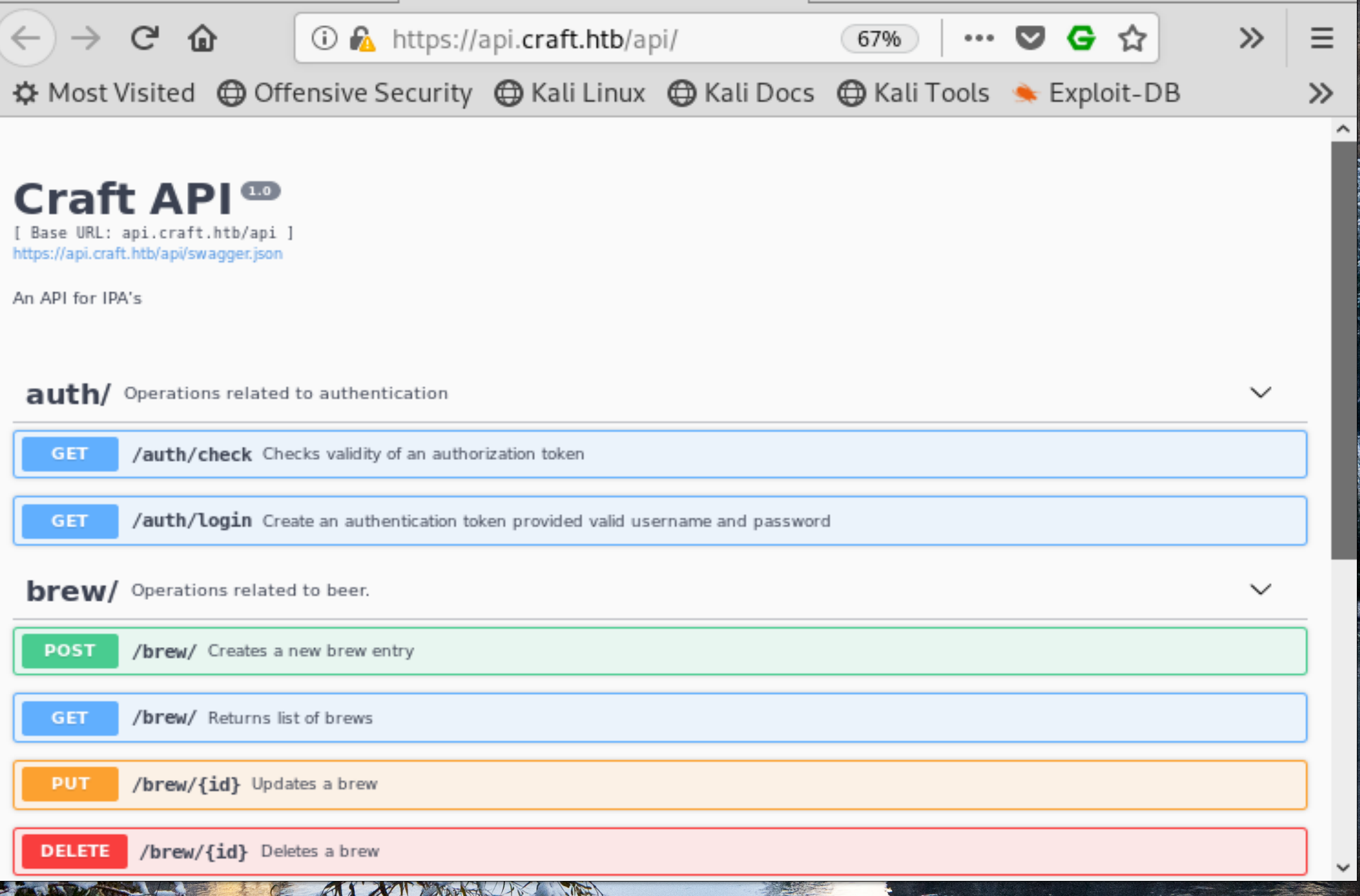 Craft API 1.0